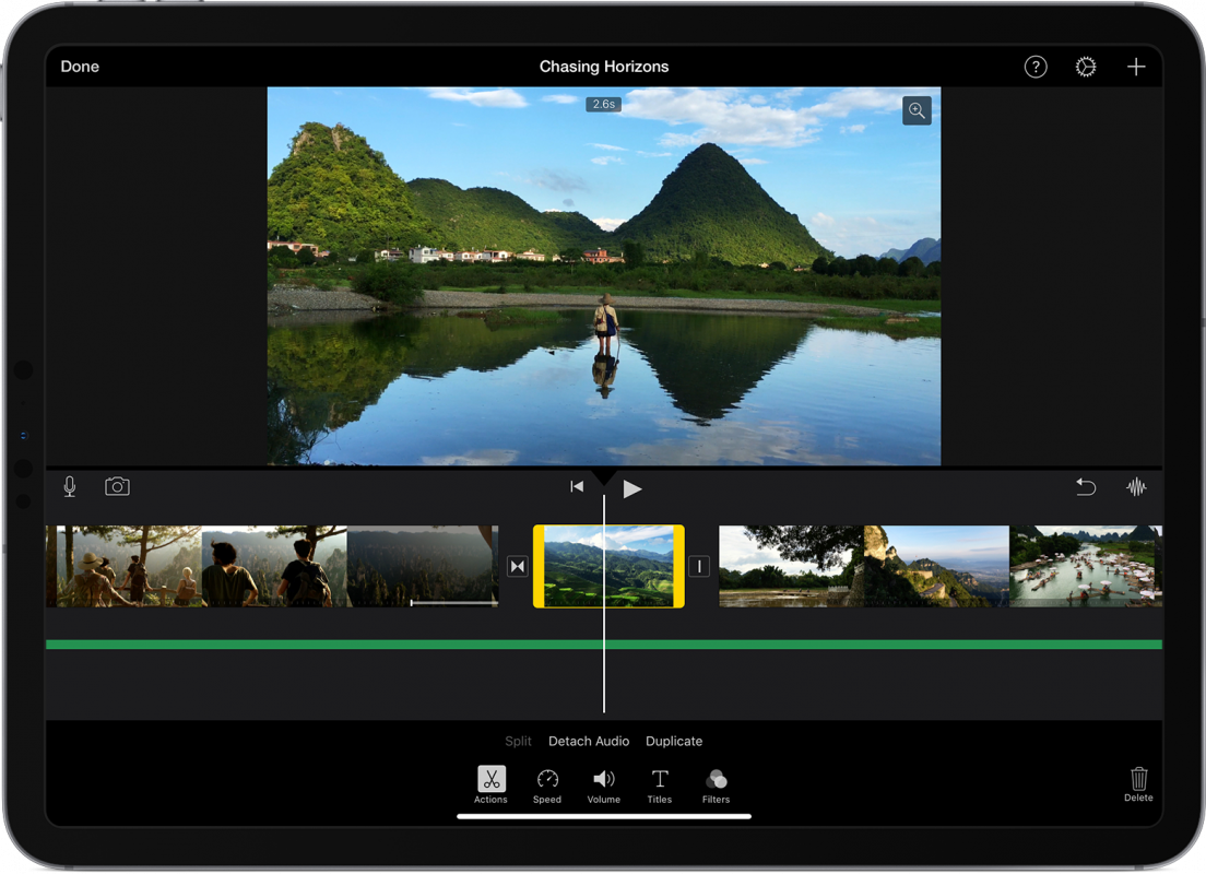 iMovie app for video editing